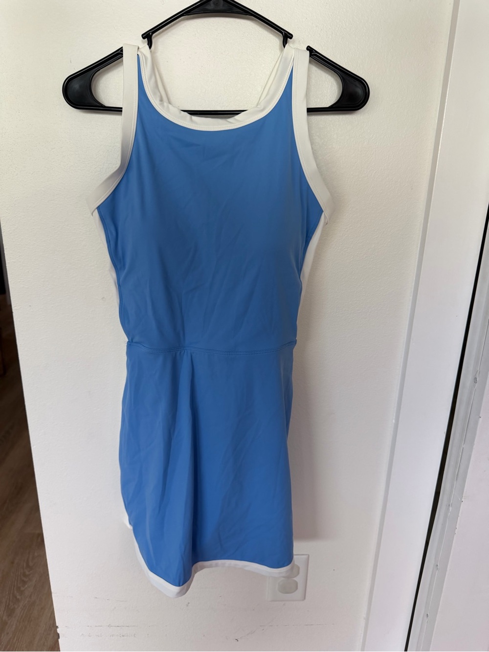 Amazon Light Blue and White Athletic Mini Dress